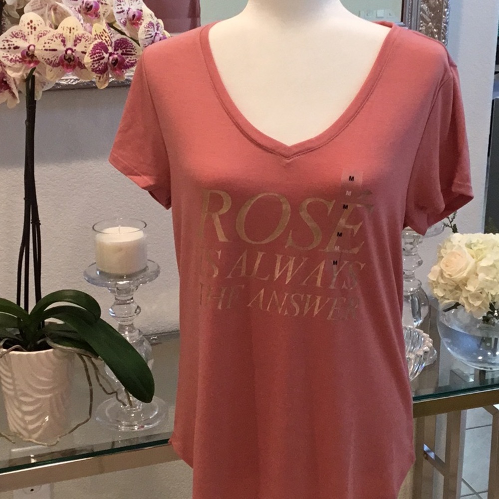 Rose Is Always The Answer Tee Shirt NWT